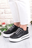 Fort 07319 Flet Taş Aksesuar Bağcıklı Kalın Taban Sneaker Kadın Ayakkabı