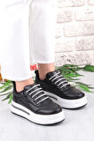 Fort 07319 Flet Taş Aksesuar Bağcıklı Kalın Taban Sneaker Kadın Ayakkabı