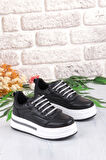 Fort 07319 Flet Taş Aksesuar Bağcıklı Kalın Taban Sneaker Kadın Ayakkabı