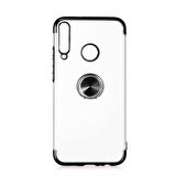 Huawei P40 Lite E Kılıf Kenarları Renkli Yüzüklü Manyetik Silikon