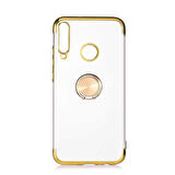 Huawei P40 Lite E Kılıf Kenarları Renkli Yüzüklü Manyetik Silikon