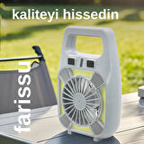 Gold Silver GS-265 Şarjlı Fanlı Işık – 10W Güç | Type-C Şarj | LED Işık + Fan | Su Geçirmez Tasarım