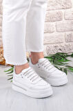 Fort 07319 Flet Taş Aksesuar Bağcıklı Kalın Taban Sneaker Kadın Ayakkabı