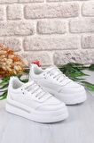 Fort 07319 Flet Taş Aksesuar Bağcıklı Kalın Taban Sneaker Kadın Ayakkabı