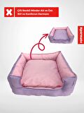 XPERMATE Yuvi Kedi Yatağı Tüy Tutmaz Kumaş, Köpek Yatağı Su İtici Kumaş 55x60x23 Lila Pembe