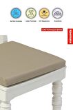 Xpermate Fermuarlı 2'li Sandalye Minderi Su İtici Kumaş 40x40Cm Sünger Sandalye Minderi Bağcıklı Bej