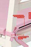 Xpermate Fermuarlı 2'li Sandalye Minderi Su İtici Kumaş 40x40Cm Sünger Sandalye Minderi Bağcıklı Pembe