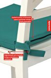 Xpermate Fermuarlı 2'li Sandalye Minderi Su İtici Kumaş 40x40Cm Sünger Sandalye Minderi Bağcıklı Turkuaz