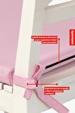 Xpermate Fermuarlı 4'lü Sandalye Minderi Su İtici Kumaş 40x40Cm Sünger Sandalye Minderi Bağcıklı Pembe
