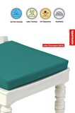 Xpermate Fermuarlı 4'lü  Sandalye Minderi Su İtici Kumaş 40x40Cm Sünger Sandalye Minderi Bağcıklı Turkuaz