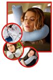 XPERMATE Fermuarlı Seyahat Yastığı Cırt Cırtlı Seyahat Boyun Yastığı Yolculuk Yastığı 110cm Lacivert