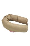 XPERMATE Fermuarlı Seyahat Yastığı Cırt Cırtlı Seyahat Boyun Yastığı Yolculuk Yastığı 110cm Bej