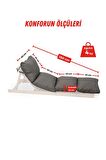 XPERMATE Pofuduk Şezlong Minderi 60x180x12Cm Su İtici,Katlanır,UV Güneş Dayanımı, Fermuar, Antrasit