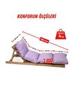 XPERMATE Pofuduk Şezlong Minderi 60x180x12Cm Su İtici,Katlanır,UV Güneş Dayanımı, Fermuar, Lila