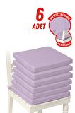Xpermate Fermuarlı 6'lı Sandalye Minderi Su İtici Kumaş 40x40 Cm Lila