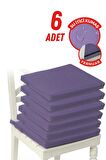 Xpermate Fermuarlı 6'lı Sandalye Minderi Su İtici Kumaş 40x40 Cm Mor