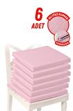 Xpermate Fermuarlı 6'lı Sandalye Minderi Su İtici Kumaş 40x40 Cm Pembe