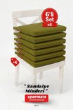 Xpermate Fermuarlı 6'lı Sandalye Minderi Su İtici Kumaş 40x40 Cm Yeşil