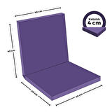 Xpermate Arkalıklı Sandalye Minderi Fermuarlı 40X40 Sırtlıklı Sandalye Minderi Mor