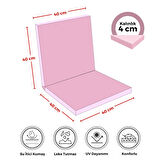 XPERMATE 2'li Arkalıklı Sandalye Minderi Fermuarlı 40x40 Sırtlıklı Sandalye Minderi Pembe 