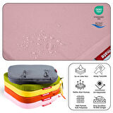 XPERMATE StandartFit Oval Sandalye Minderi Fermuarlı Yıkanabilir Kılıf Bağcıklı Su ve Yağ İtici 42x42x5 Pembe