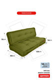 XPERMATE Bisküvi Minder Petek Önü Palet Üstü Minderi Fransız Minder Bank ve Bahçe Minderi 60X120x14 cm Yeşil