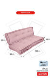 XPERMATE Bisküvi Minder Petek Önü Palet Üstü Minderi Fransız Minder Bank ve Bahçe Minderi 60X120x14 cm Pembe