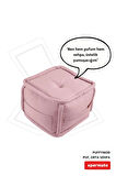 Dekoratif Kare Puf Orta Sehpa Ayak Uzatma Puf 40x40 Cm Pembe