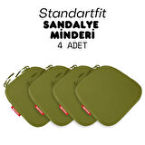 XPERMATE 4'lü StandartFit Oval Sandalye Minderi Fermuarlı Yıkanabilir Kılıf Bağcıklı Su ve Yağ İtici 42x42x5 Yeşil