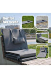 XPERMATE Katlanır Şezlong Minderi - Taşınabilir Kamp Yatağı Su Itici Kumaş 180x60x2 Pembe