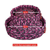 XPERMATE Sünger Simit Köpek Yuvası Küçük Irk Köpek Yatağı Ve Kedi Yatağı 55 Cm Kamuflaj