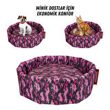 XPERMATE Sünger Simit Köpek Yuvası Küçük Irk Köpek Yatağı Ve Kedi Yatağı 45 CM Kamuflaj