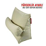 XPERMATE Tv Yastığı Bel Destek Yastığı Sırt Yastığı Boyun Destekli Yastık Ameliyat Sonrası Yastık Bej