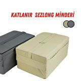 XPERMATE Katlanır Şezlong Minderi Fermuarlı Çantalı Cepli FoldPack 30x60x25cm Bej 