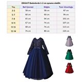 Mashotrend Lacivert Zara Payetli Çocuk Abiye - Kız Çocuk Elbise - Kız Çocuk Balo Elbise -Noel Elbise