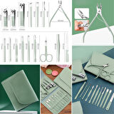 Evyora® Kendiliğininden Çantalı Seyahat Tipi 16 Parça Manikür Pedikür Seti