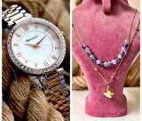 Ferrucci Çelik Kasa Kordon-Kadın Kol Saati+%100 Çelik Kolye Hediye