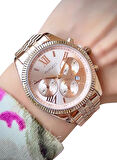 Ferrucci Rosegold Roma Rakamlı Çelik Kadın Kol Saat+Çelik Kolye Hediye
