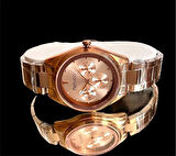  Ferrucci Rosegold Renk Spor Kasa Çelik Kadın Kol Saati+Bileklik Hediyeli