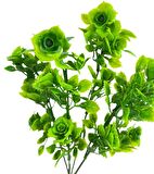 Yapay Çiçek Plastik Yeşil Mini Gül Demeti Garnitür Aradal Dekoratif Yapay Bitki