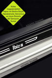 Karbon Kapı Koruma Seat Ibiza Kapı Eşiği Siyah Beyaz Ibiza Yazılı Dekoratif 4 Parça Set