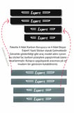 Dekoratif Karbon Kapı Eşiği Peugeot Expert Yazılı Siyah Beyaz 4 Parça 2 Ön 2 Arka Kaplama Peugeot Expert