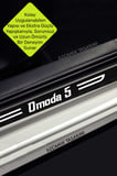 Omoda 5 Yazılı Dekoratif Karbon Kapı Koruma Chery Omoda 5 İçin Siyah Beyaz Yazılı 4 Parça Kaplama Chery Omoda 5
