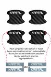 Oto Araç Kapı Kolu Koruyucu Boya Çizik Önleyici Karbon  Tofaş Kartal Uyumlu Beyaz Kartal Yazılı