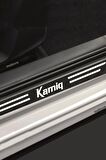 Skoda Kamiq Uyumlu Kapı Bagaj Eşik Koruyucu Set Karbon Çizilme Engelleyici Folyo Kamiq Yazılı