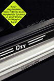 Honda City Çizilmeye Dayanıklı Karbon Kapı Bagaj Eşik Koruma Seti Folyo Sticker City Yazılı