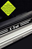 Nissan X-Trail Karbon Kapı Eşiği ve Bagaj Koruyucu Set Çizilmeye Dayanıklı Sticker Folyo X-Trail Yazılı