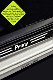 Fiat Penny Çiziklere Karşı Dayanıklı Karbon Kapı Bagaj Koruma Seti Sticker Folyo Penny Yazılı