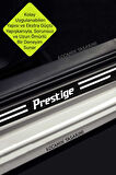Mitsubishi Prestige Şık ve Çizilmeye Dayanıklı Karbon Kapı Bagaj Eşiği Koruyucu Folyo Seti Prestige Yazılı