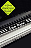 Mitsubishi Space Wagon Çiziklere Karşı Dayanıklı Karbon Kapı Bagaj Koruma Seti Sticker Folyo Space Wagon Yazılı